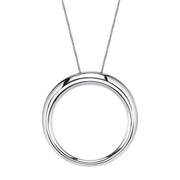 Designer Rising Tusk silver jewelry in sterling silver plate, its fluid orb pendant on a slender chain, crafted for medium or large elegance - Gabriela Artigas