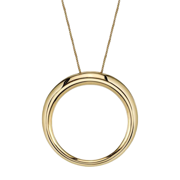 Elegant Rising Tusk Necklace in yellow gold plate, with a fluid, orb-shaped pendant on a chain, crafted for medium or large sizes - Gabriela Artigas