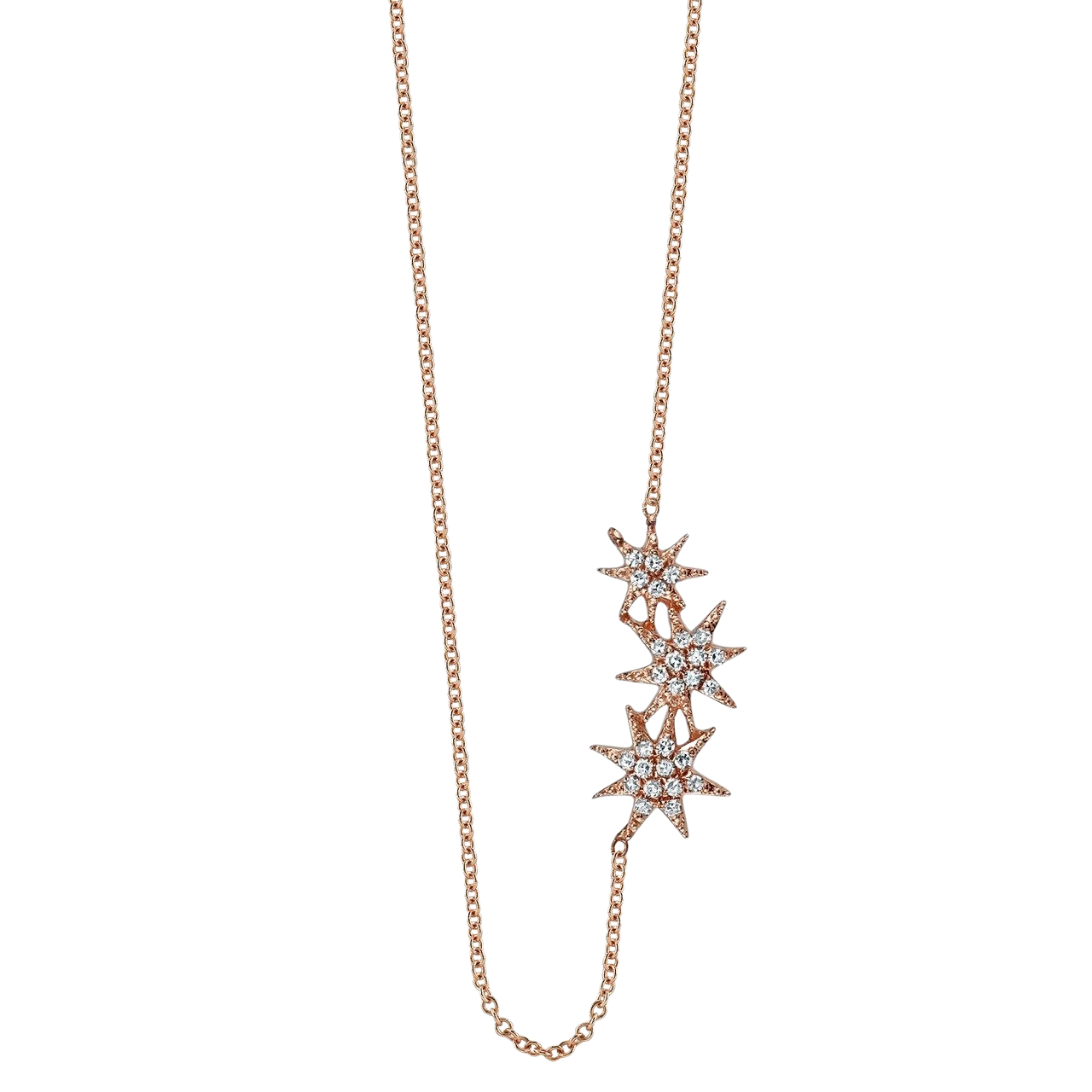 Triple Star Necklace with White Pavé Diamonds - Gabriela Artigas