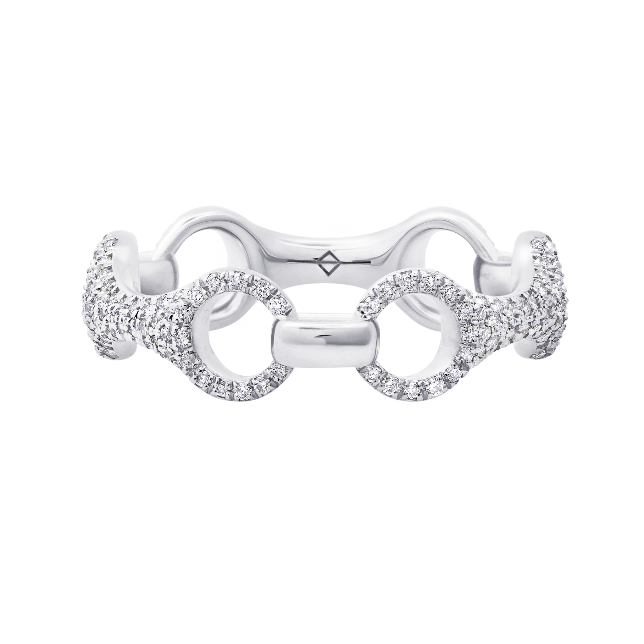 15 MM Beam Link Ring with White Pavé Diamonds - Gabriela Artigas + CO