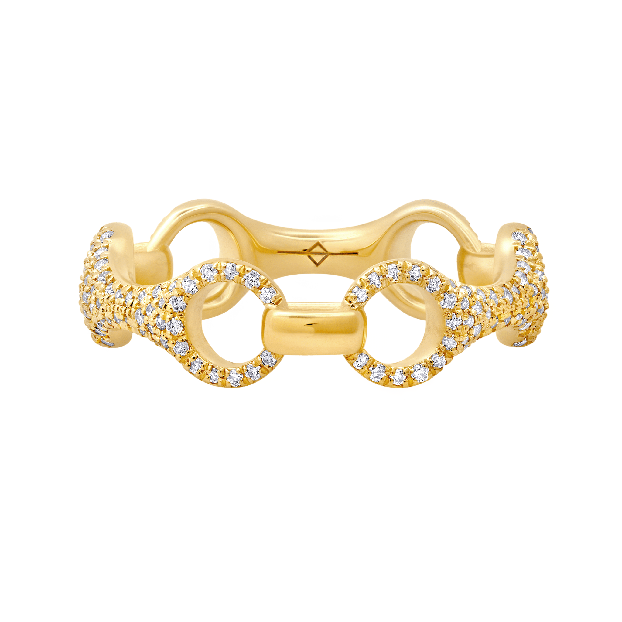 15 MM Beam Link Ring with White Pavé Diamonds - Gabriela Artigas + CO