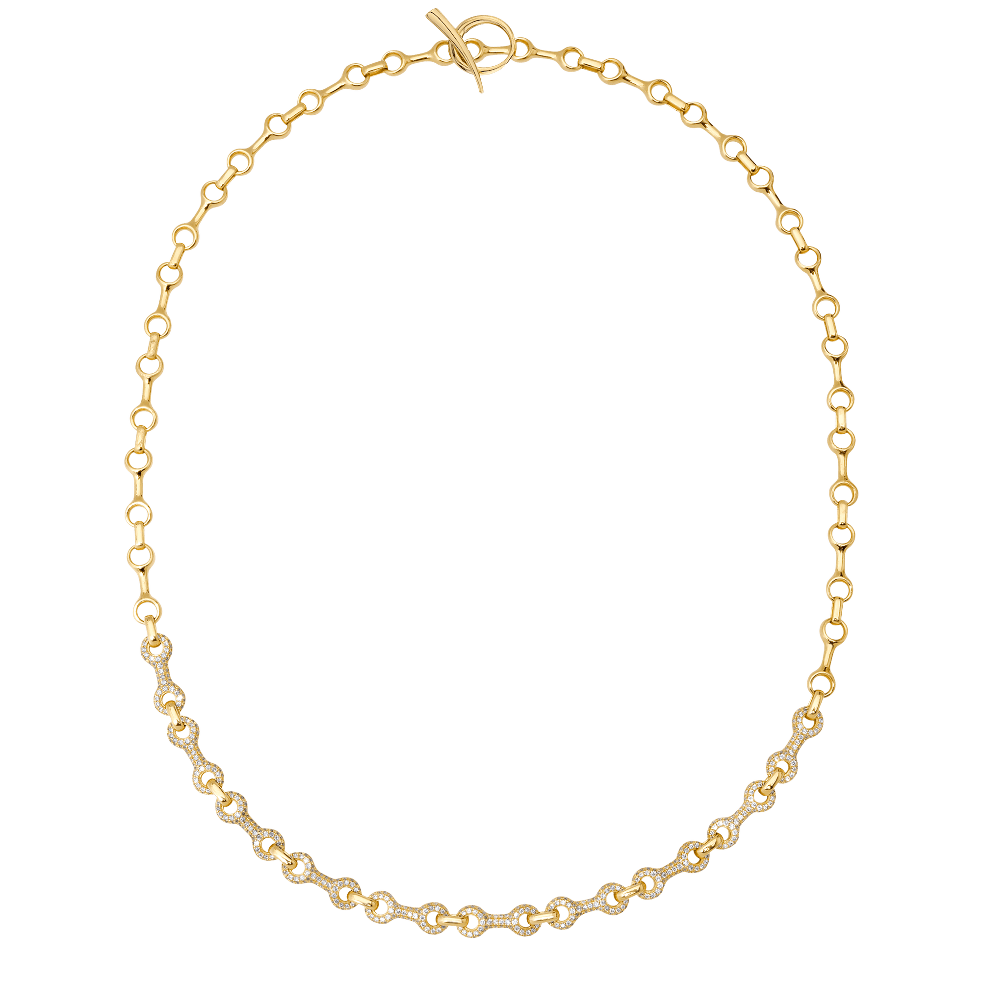 15 MM Double Beam Continuo Chain Necklace with Pavé Links - Gabriela Artigas + CO