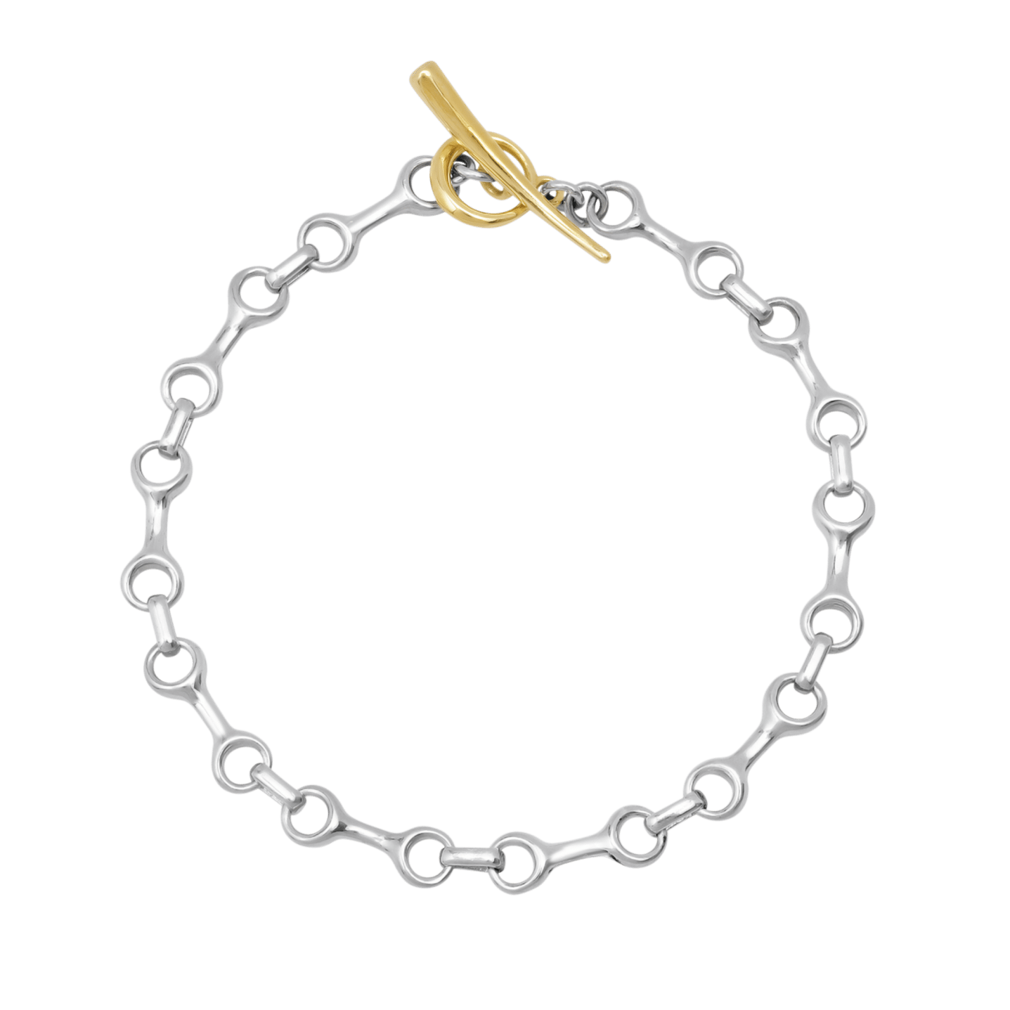 15 mm Two Tone Double Beam Chain Bracelet with Tusk Clasp - Gabriela Artigas + CO