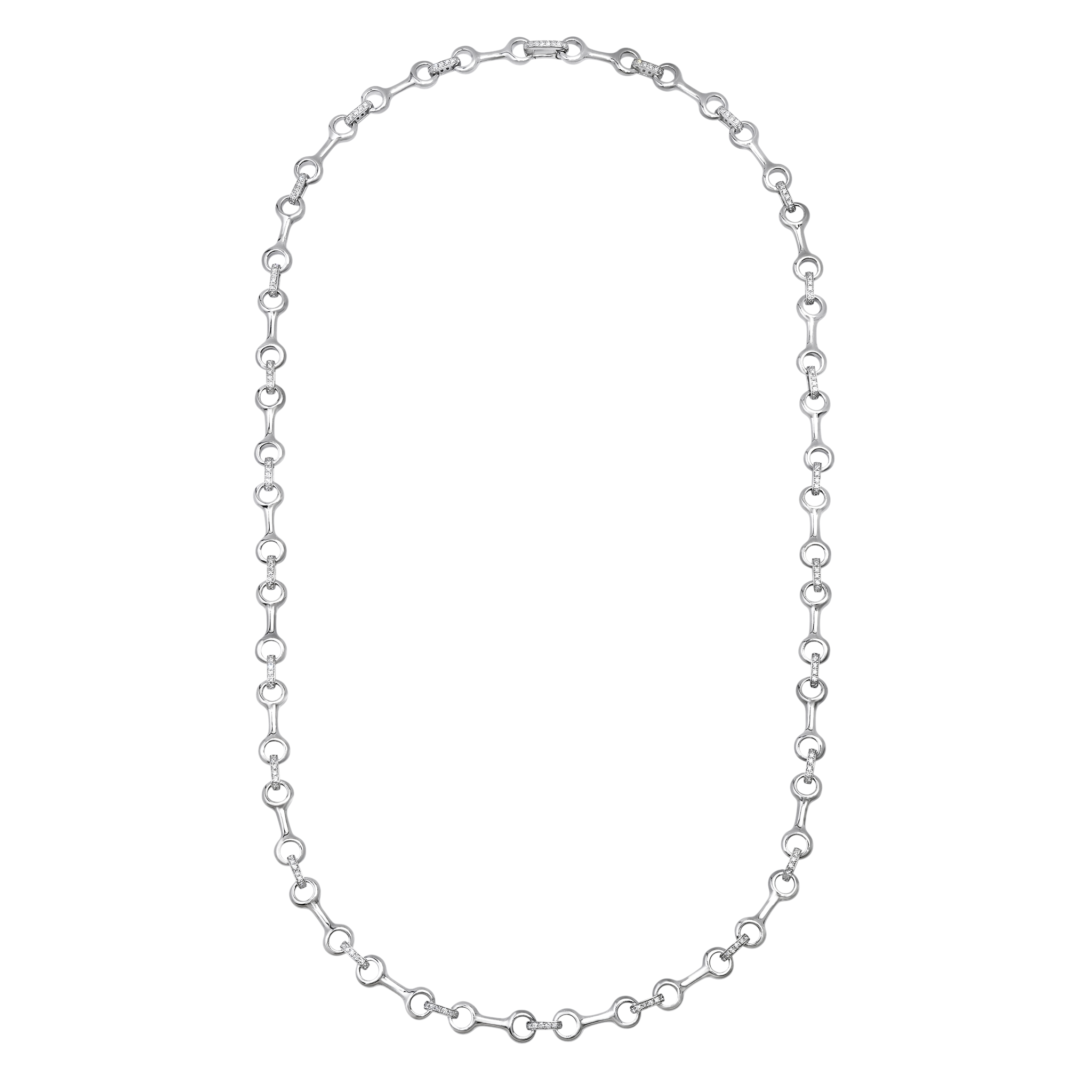 15mm Double Beam Chain Necklace with Pave Connectors NEW CLASP - Gabriela Artigas + CO
