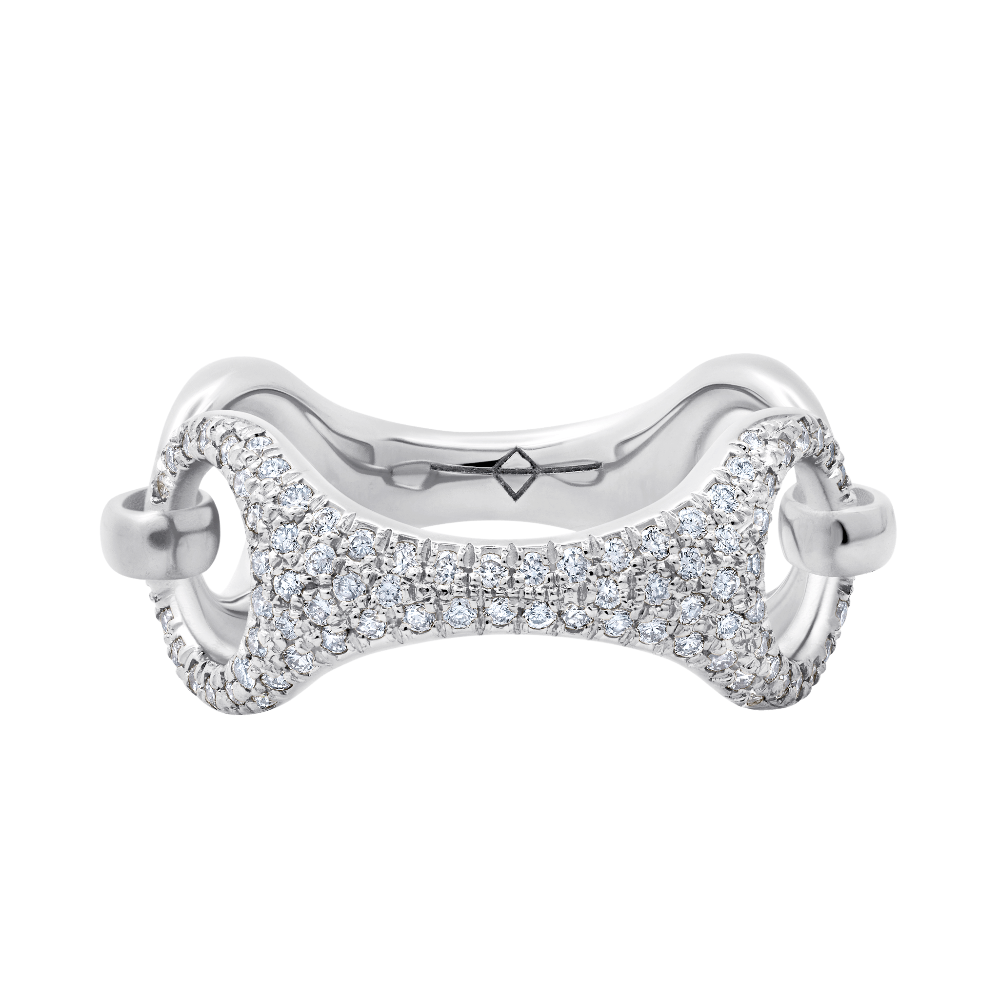 20 MM Beam Link Ring with White Pavé Diamonds - Gabriela Artigas + CO