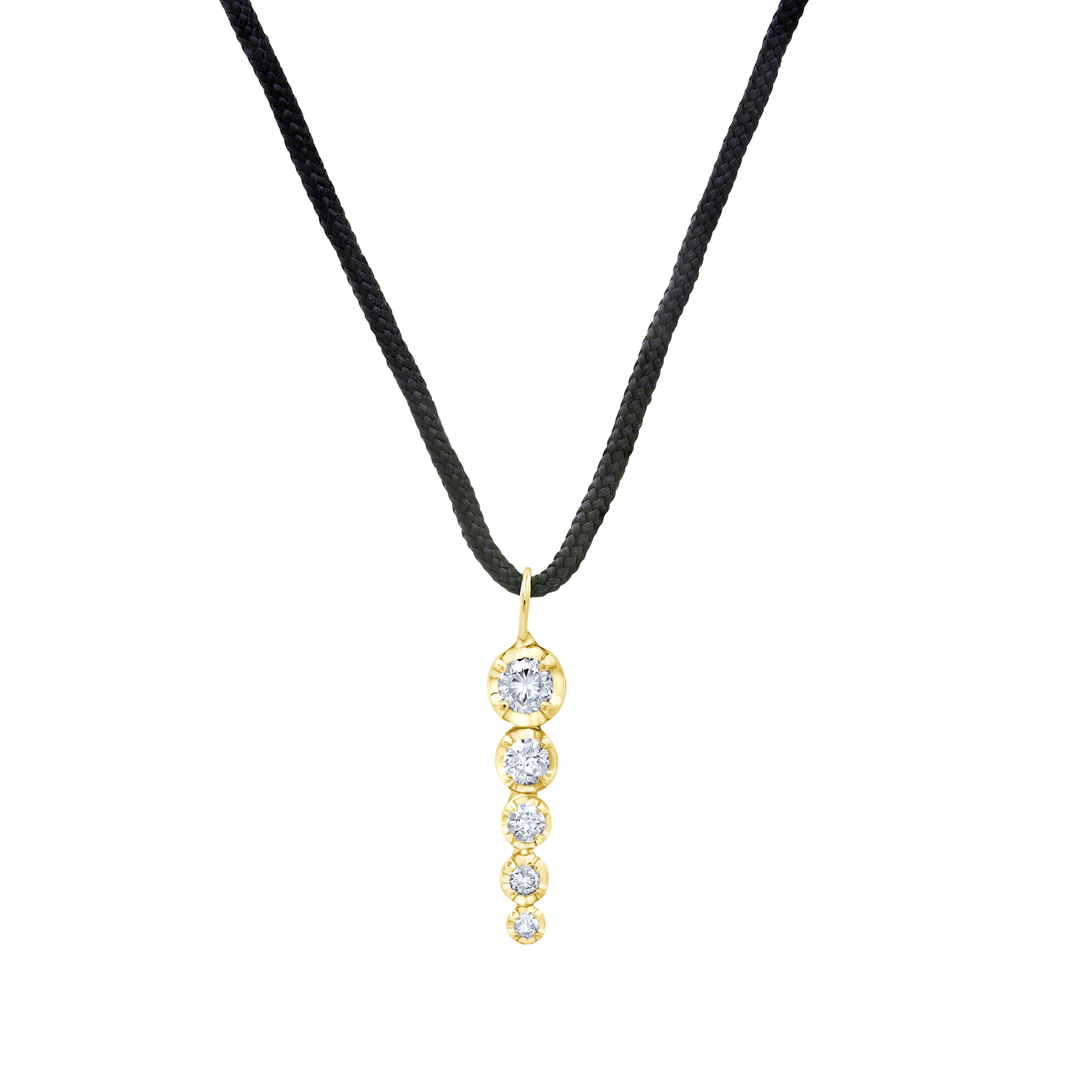 5 Ascending Diamonds Tennis Pendant on Cord - Gabriela Artigas + CO