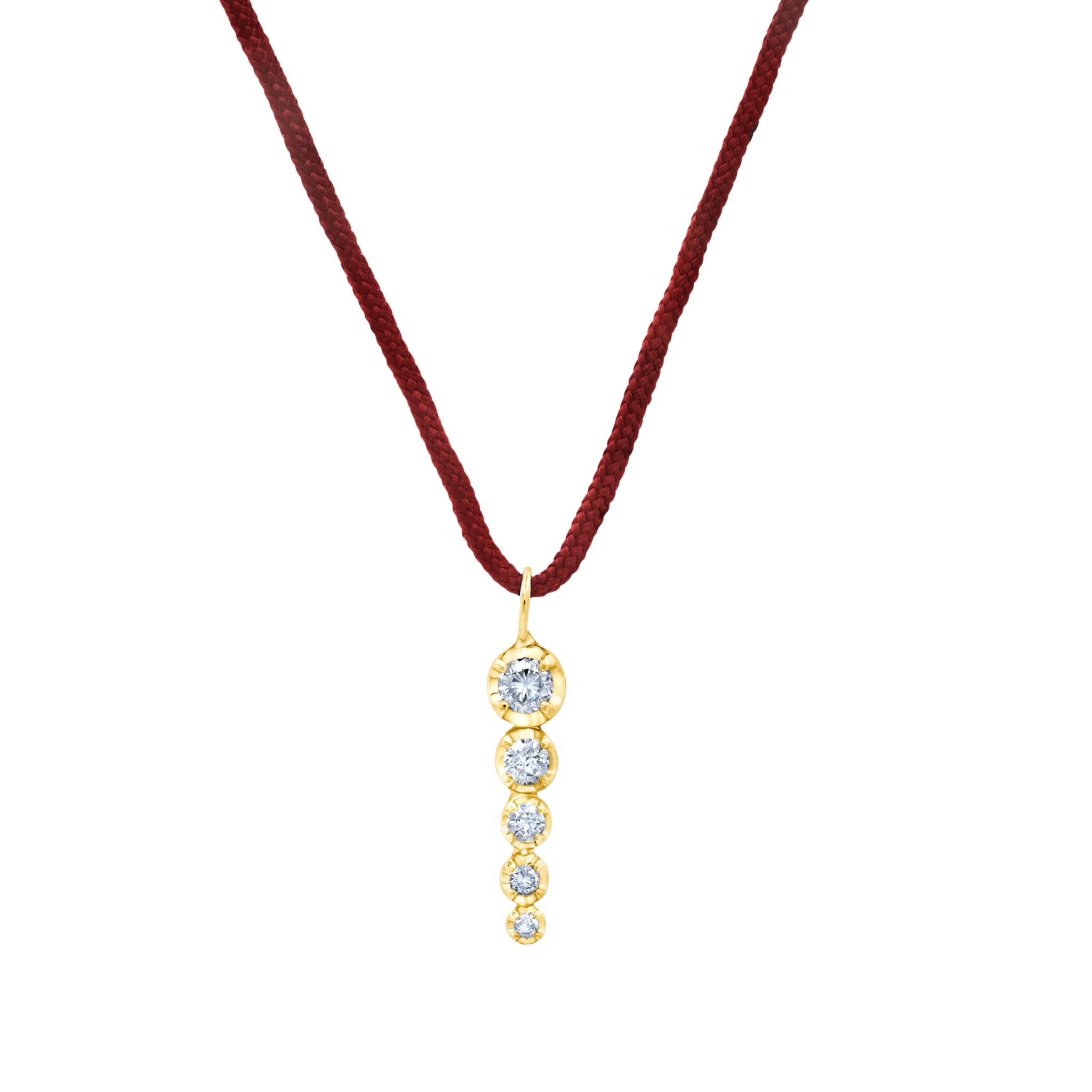 5 Ascending Diamonds Tennis Pendant on Cord - Gabriela Artigas + CO