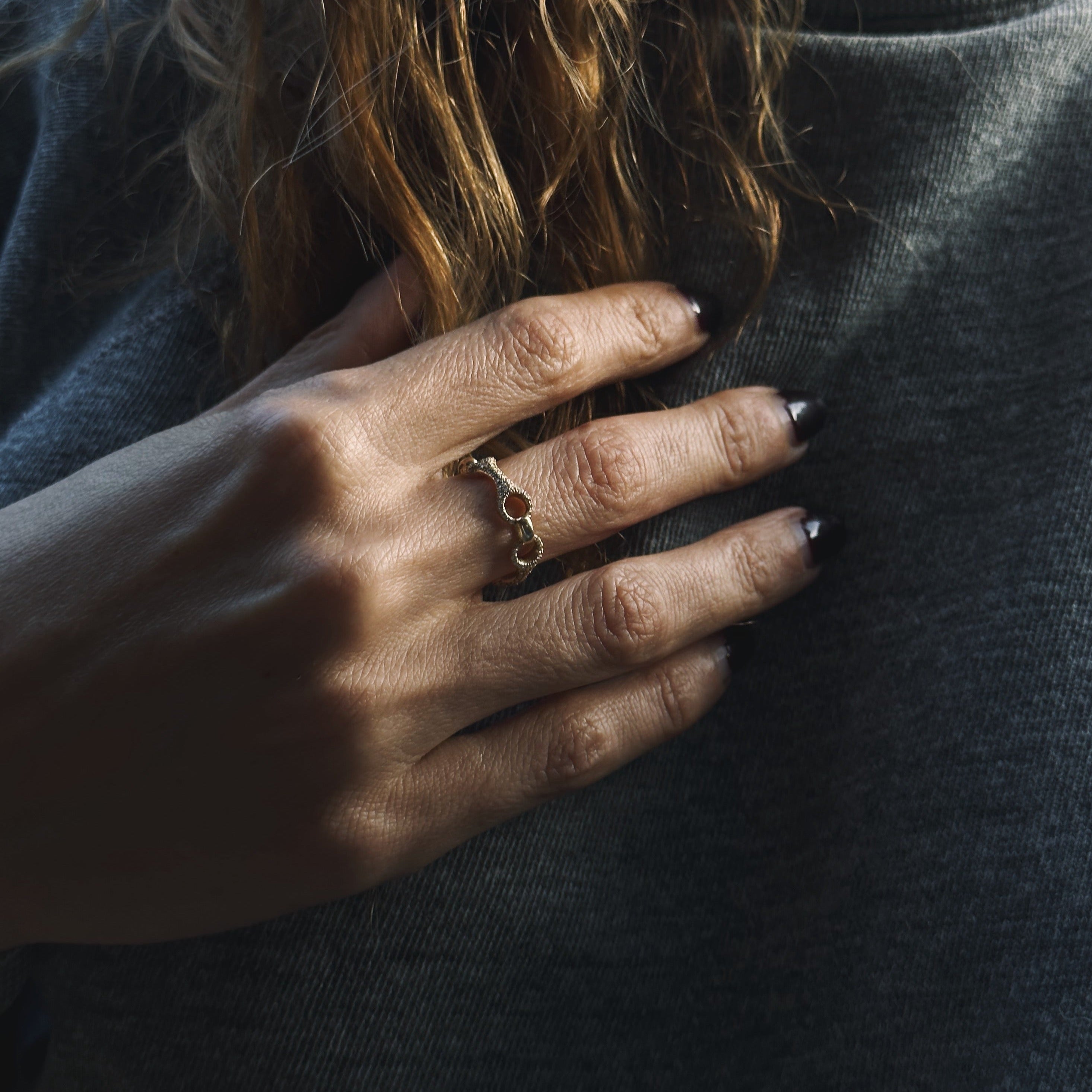 15mm Beam Link Ring with White Pavé Diamonds - Gabriela Artigas