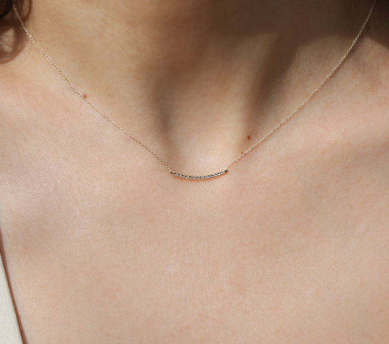 Axis Necklace with White Pavé Diamonds - Gabriela Artigas