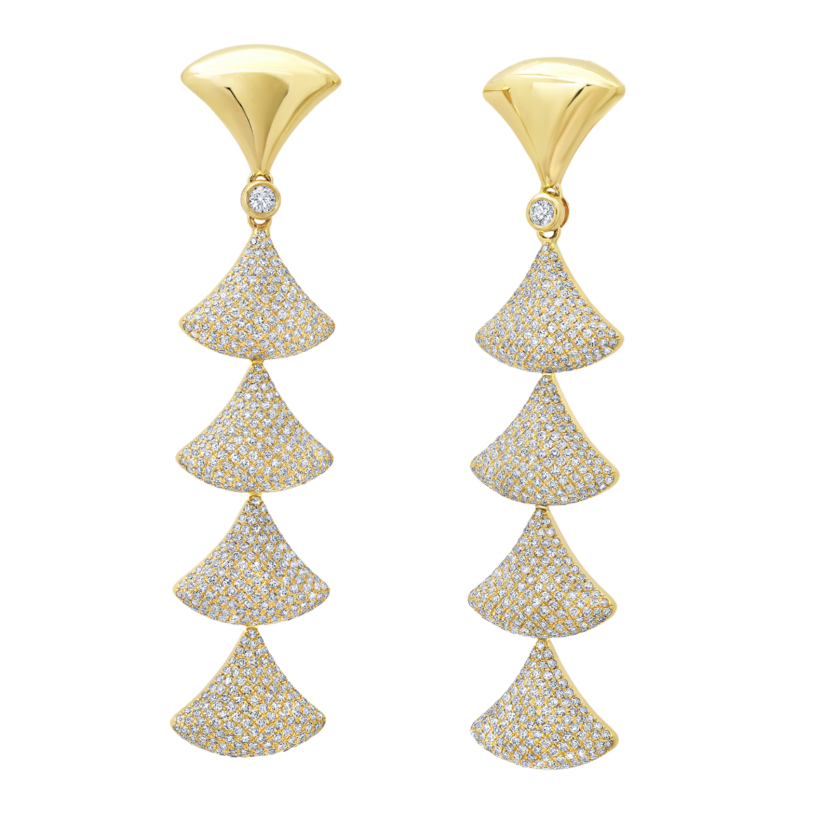 Apse Chain Earrings with White Pave Diamonds - Gabriela Artigas + CO