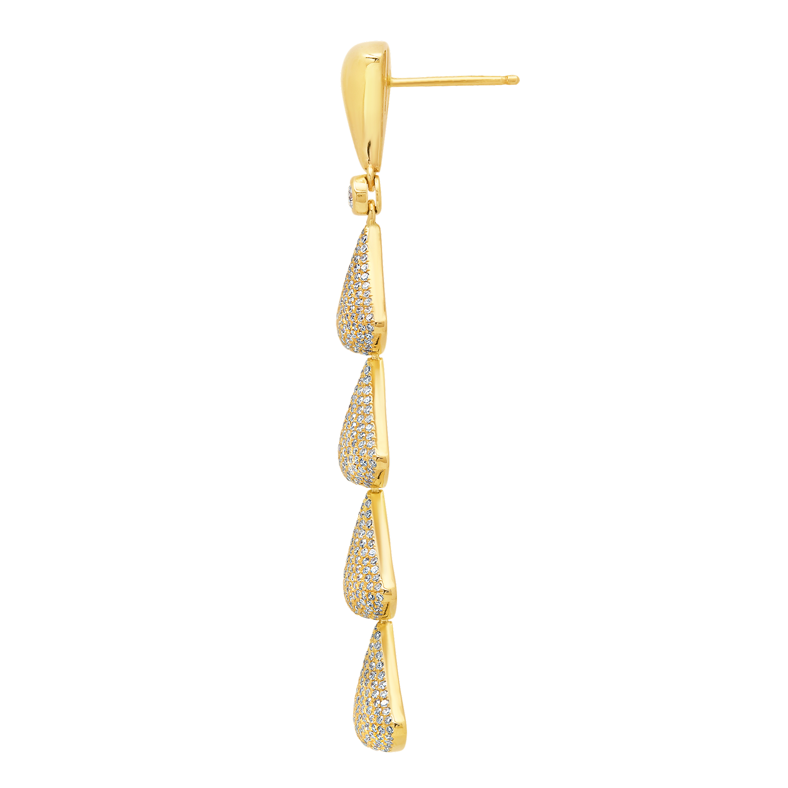 Apse Chain Earrings with White Pave Diamonds - Gabriela Artigas + CO