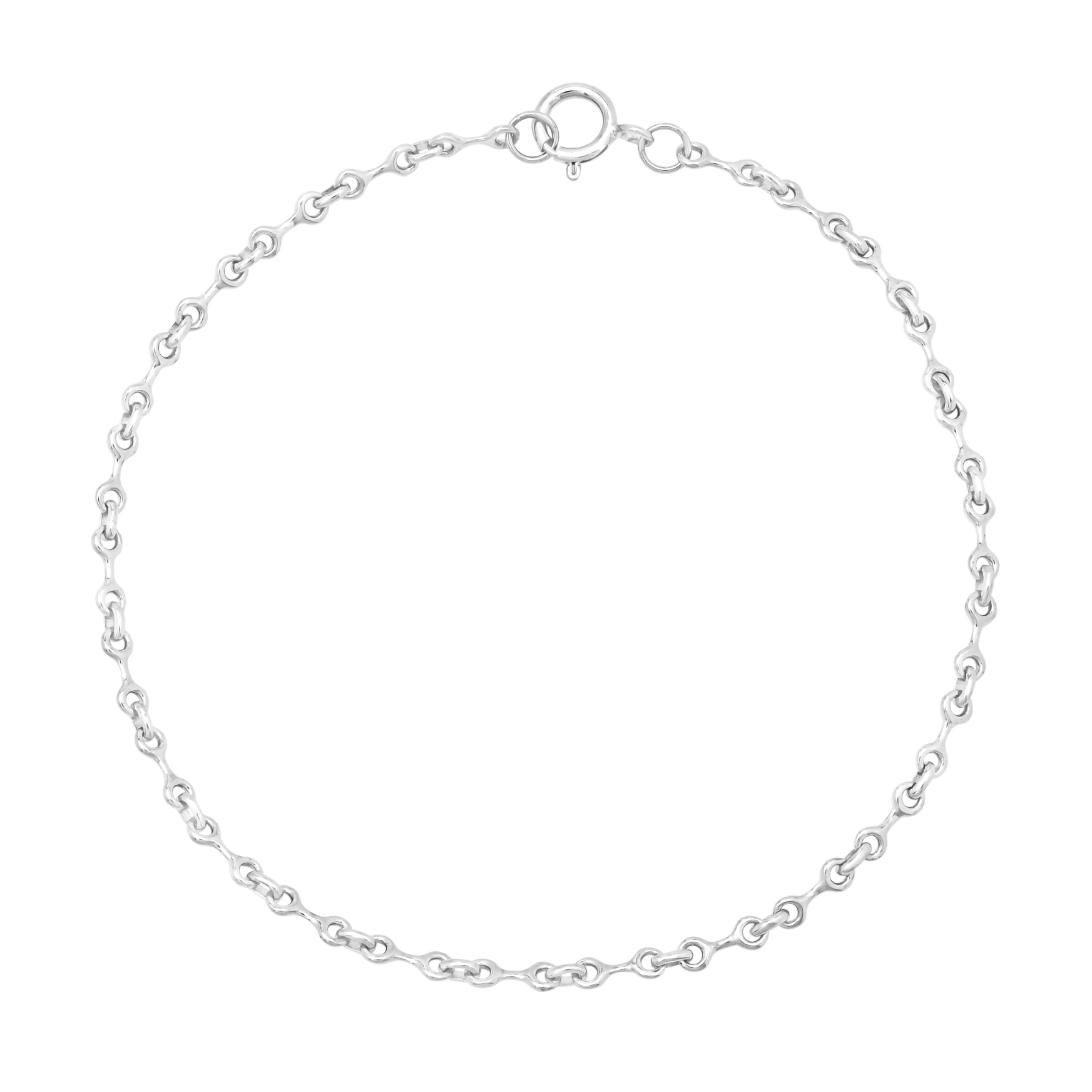 Gabriela Artigas Mini Double Beam Chain Bracelet in sterling silver — 5mm links with spring clasp on white background