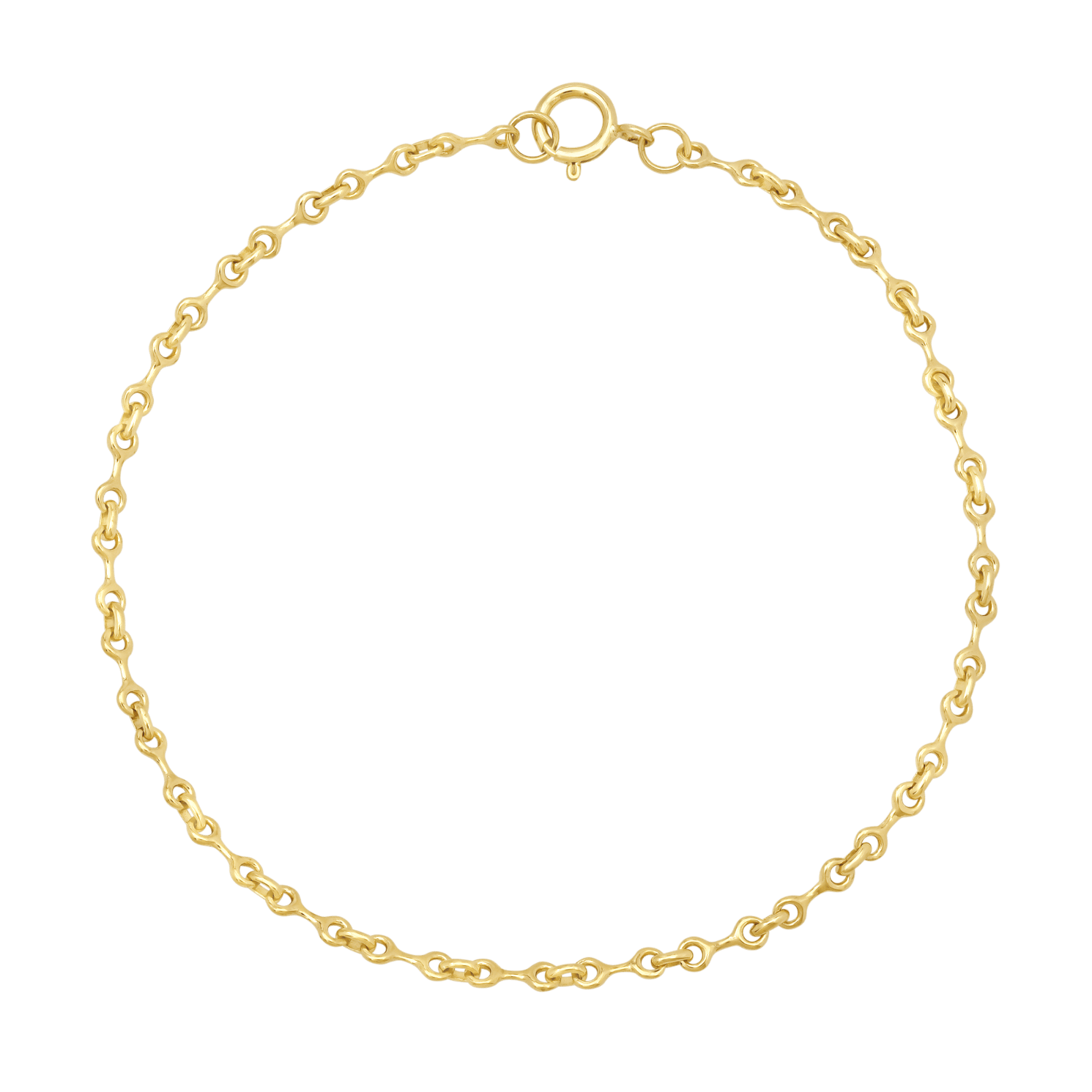 Gabriela Artigas & Co Mini Double Beam Chain Bracelet — solid 14K yellow gold — spring clasp — white background