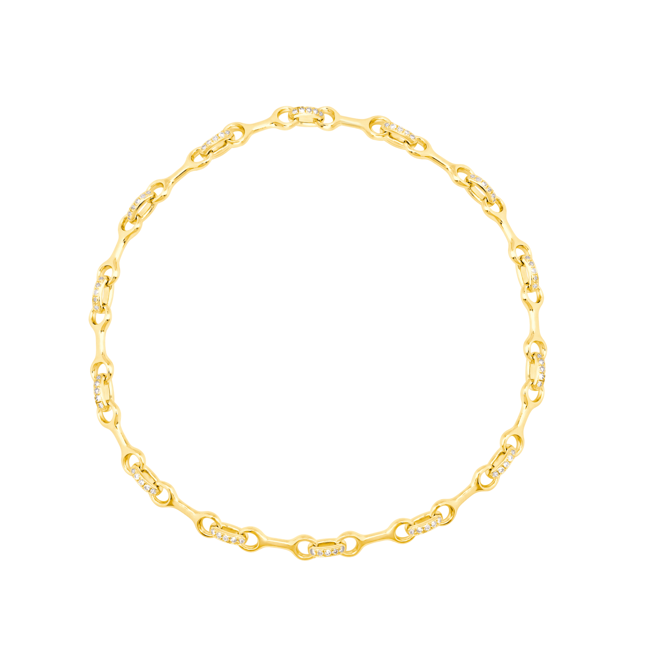Fine 10 mm Double Beam Chain Bracelet with Pavé Connectors - Gabriela Artigas + CO
