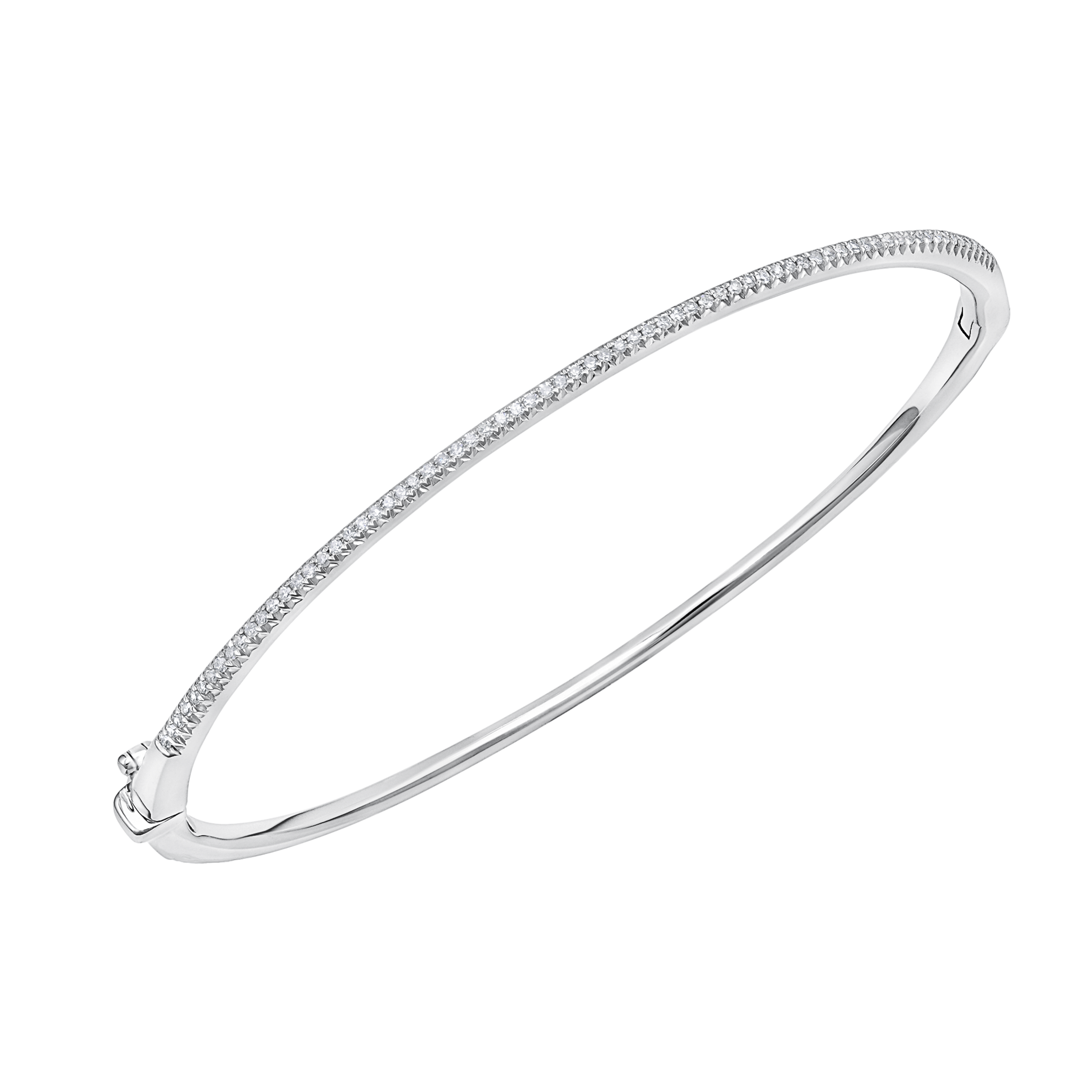 Oval Bangle with Top and Bottom Pave Diamonds - Gabriela Artigas + CO