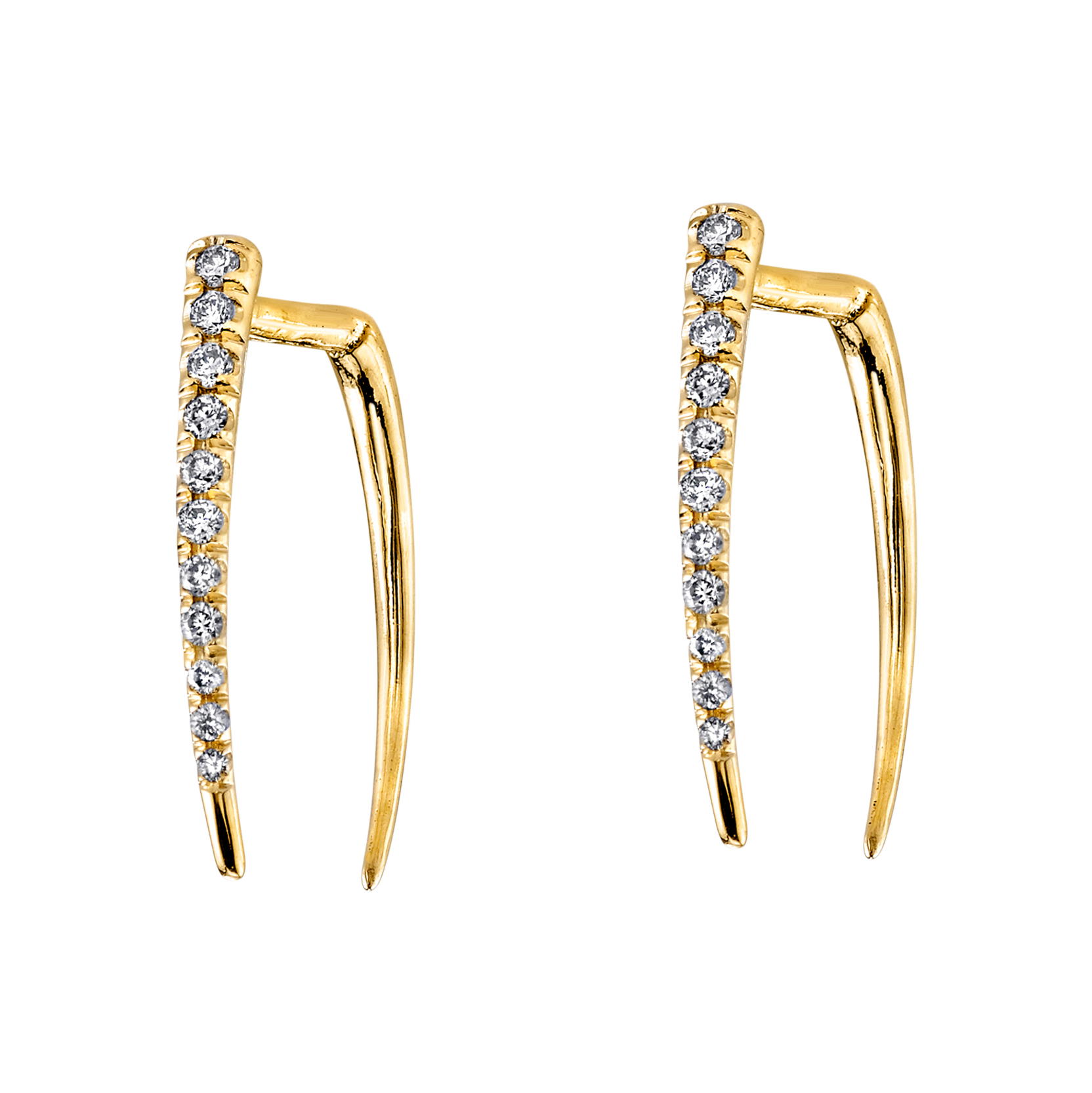 Classic Infinite Tusk Earring with White Pavé Diamonds Classic Infinite Tusk Earring with White Pavé Diamonds