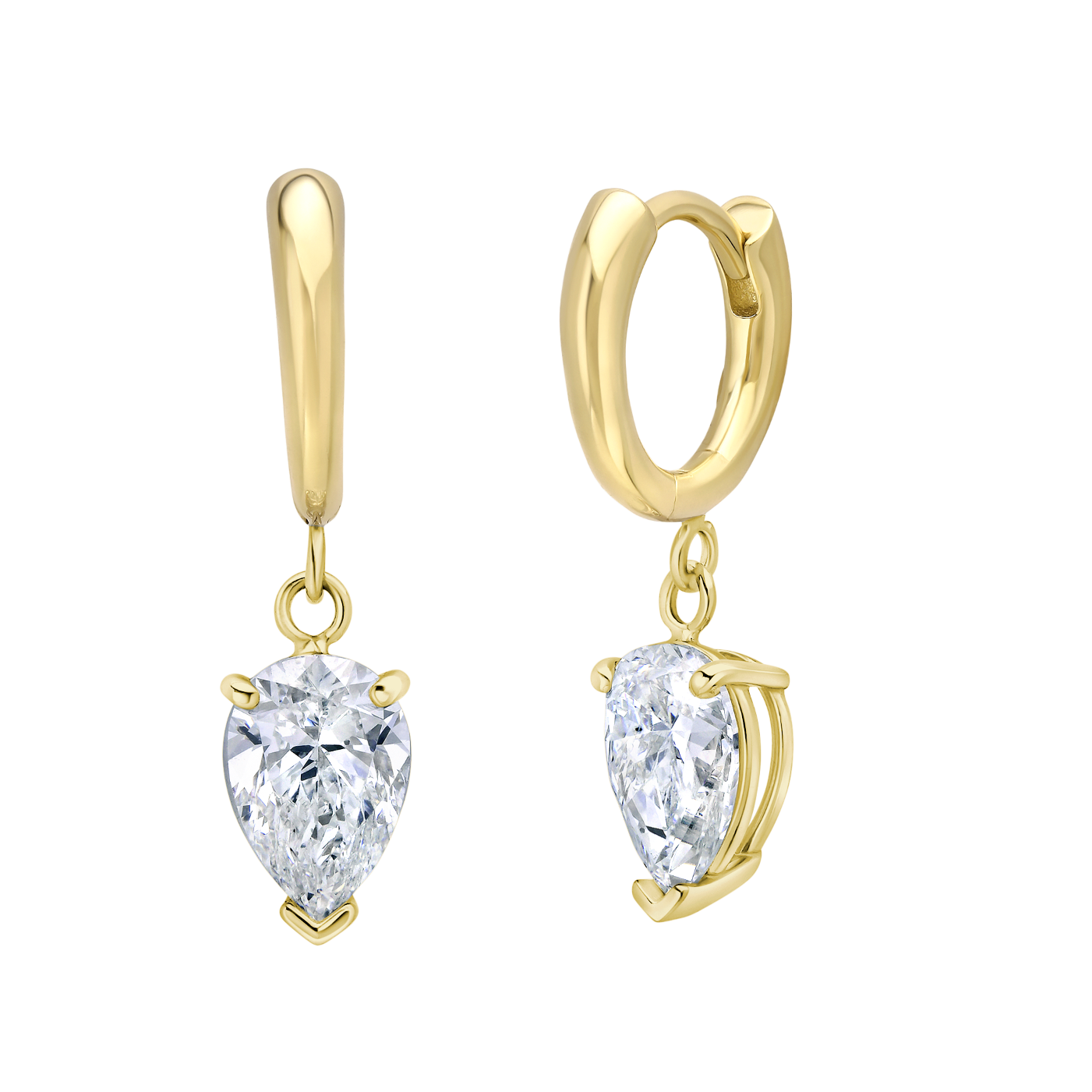 Tear Shape Diamond on Colmillo Huggie - Gabriela Artigas + CO