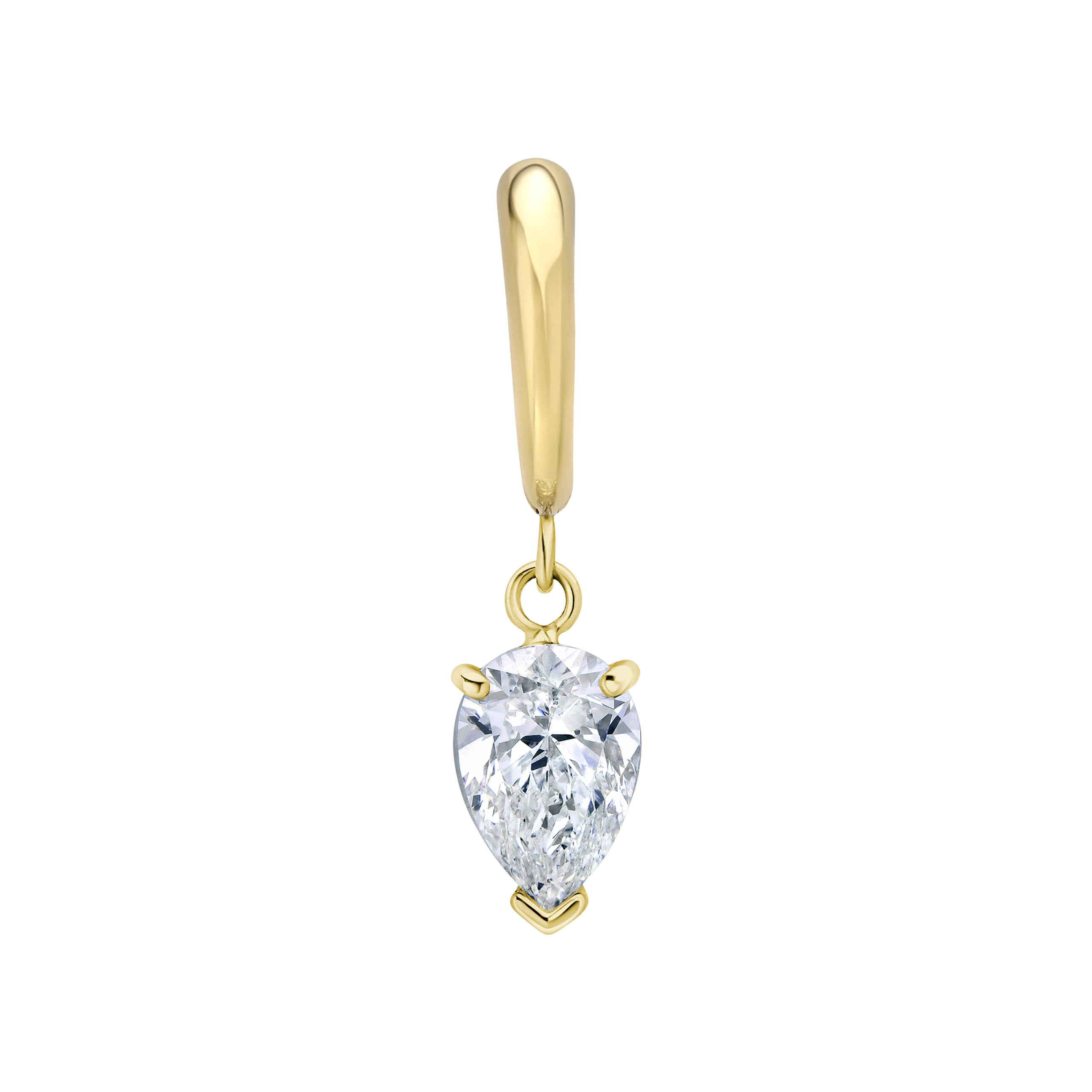 Tear Shape Diamond on Colmillo Huggie - Gabriela Artigas + CO