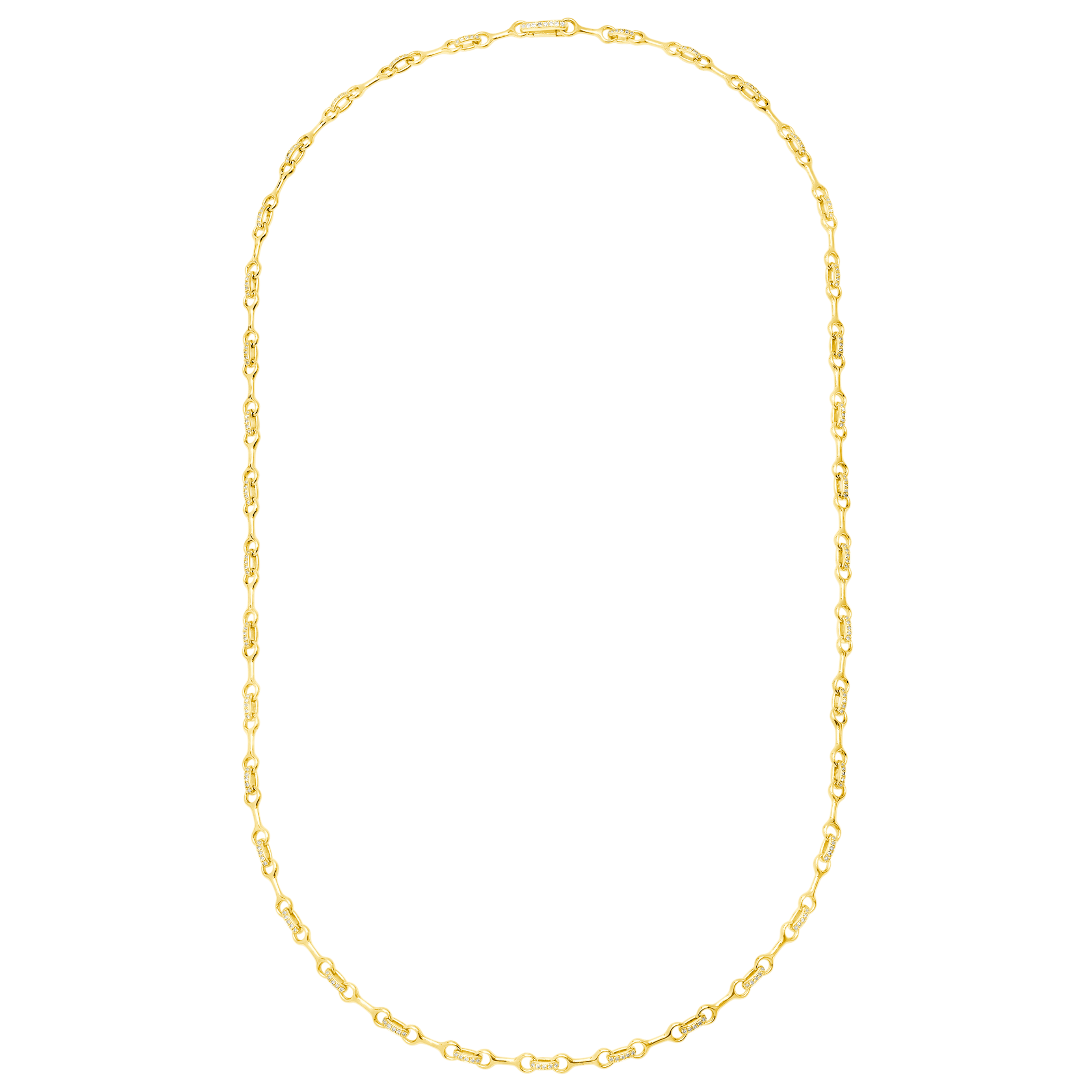 Fine 10 mm Double Beam Chain Necklace with Pave Connectors - Gabriela Artigas + CO
