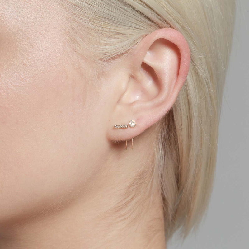 Geometric Shapes on Infinite Tusk Earring with White Pavé Diamond - Gabriela Artigas