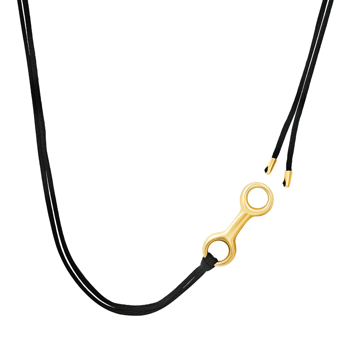 アクセサリー DOUBLE BEAM LINK ON SILKY CORD NECKLACE GabrielaArtigas30mmDoubleBeamL