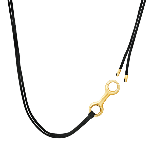 30mm Double Beam Link on Silky Cord Necklace