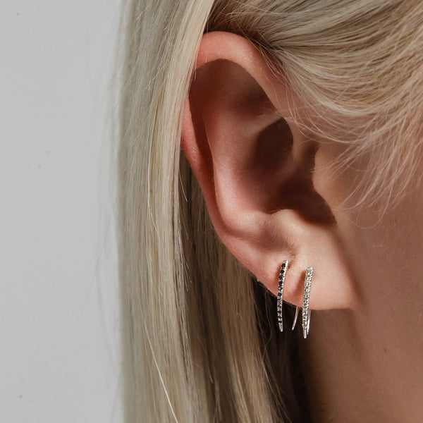 Classic Infinite Tusk Earring with White Pavé Diamonds - Gabriela Artigas