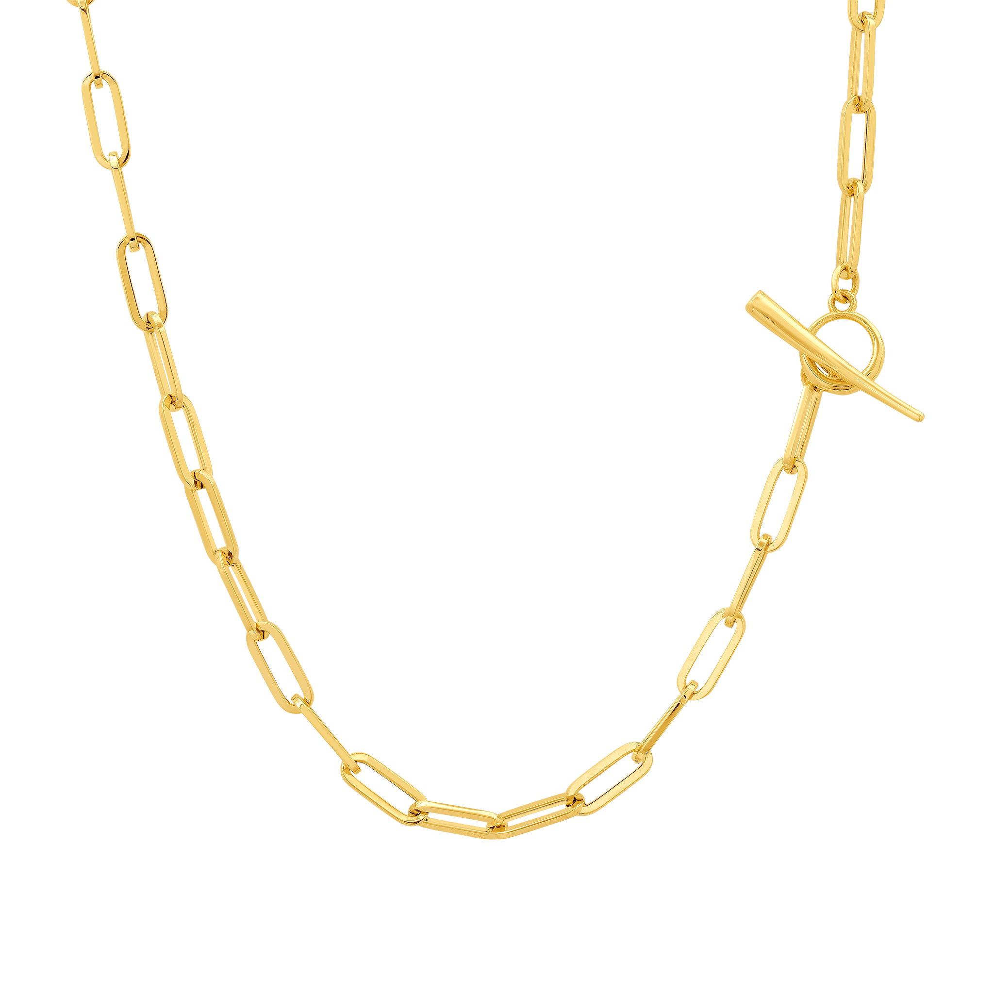 Mini Rectangular Chain Necklace with Tusk Clasp