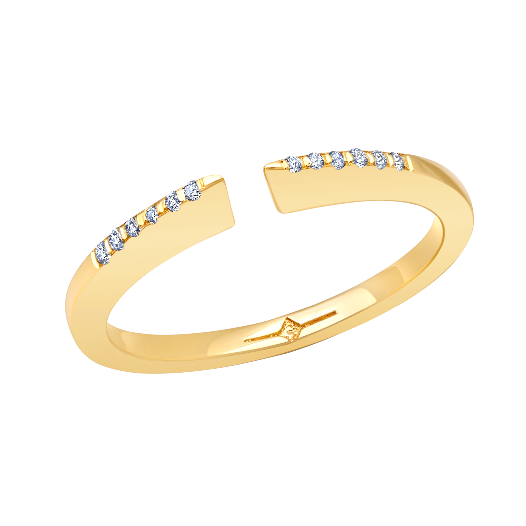 Mitre Ring with Top Pavé White Diamonds - Gabriela Artigas