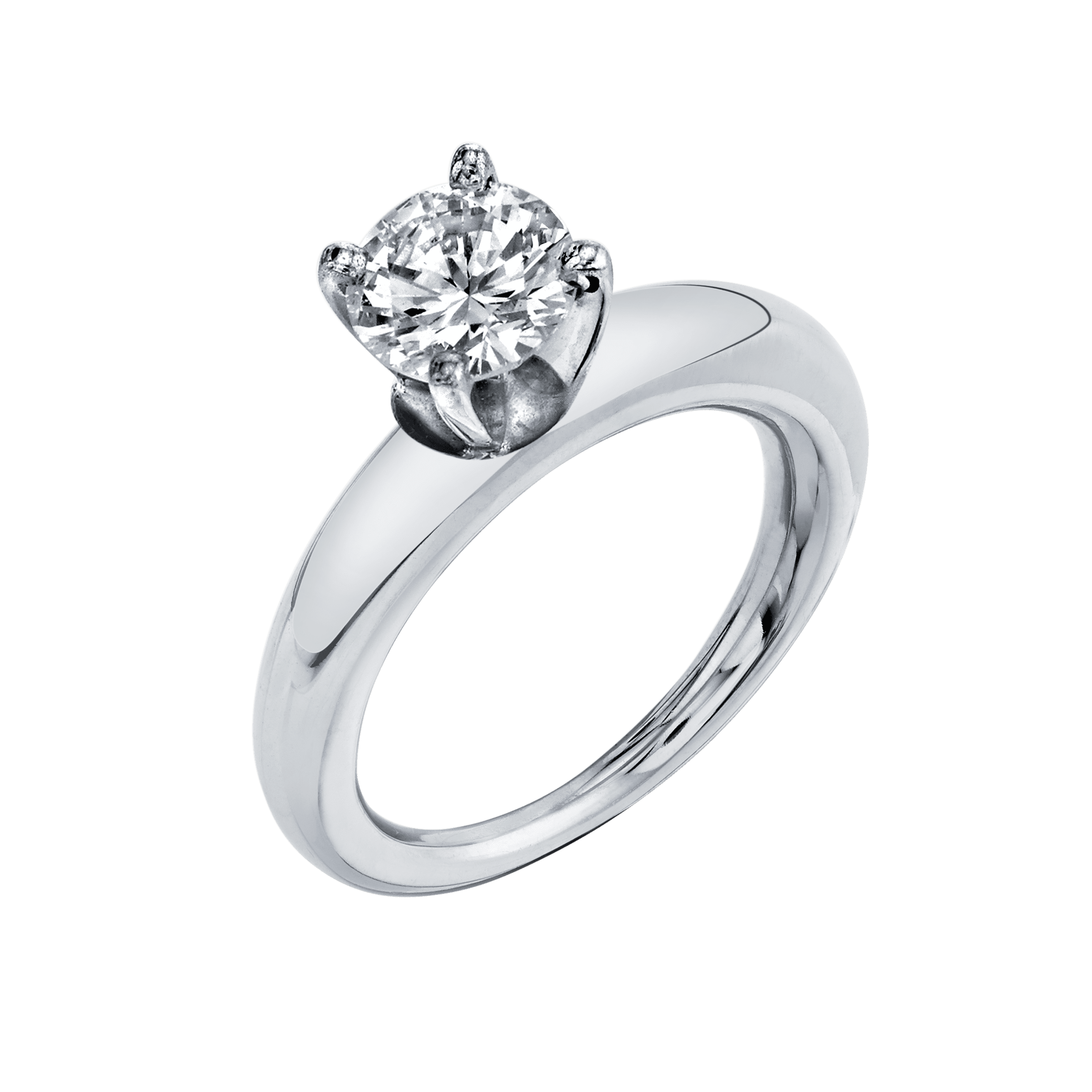 Rising Tusk Ring with Round Diamond
