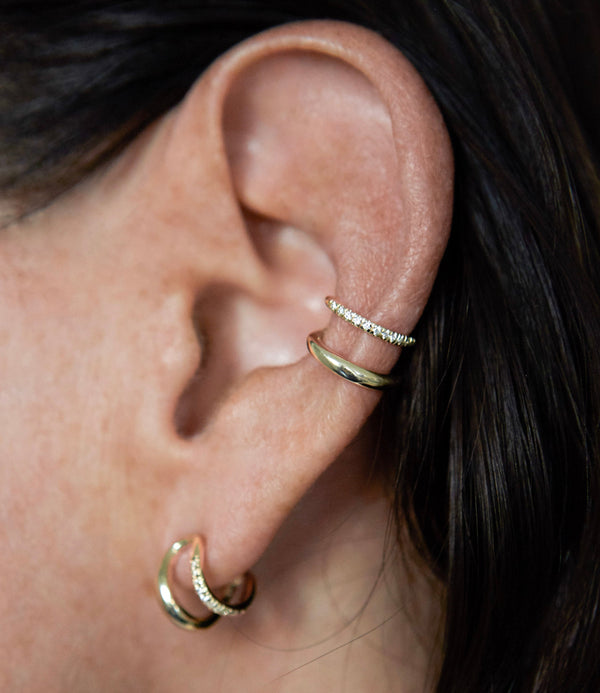 Twin Tusk Ear Cuff with White Pavé Diamonds - Gabriela Artigas