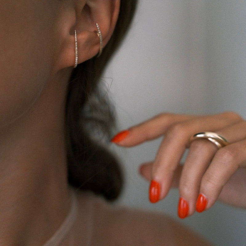 Kiba Earrings with White Pavé Diamonds - Gabriela Artigas