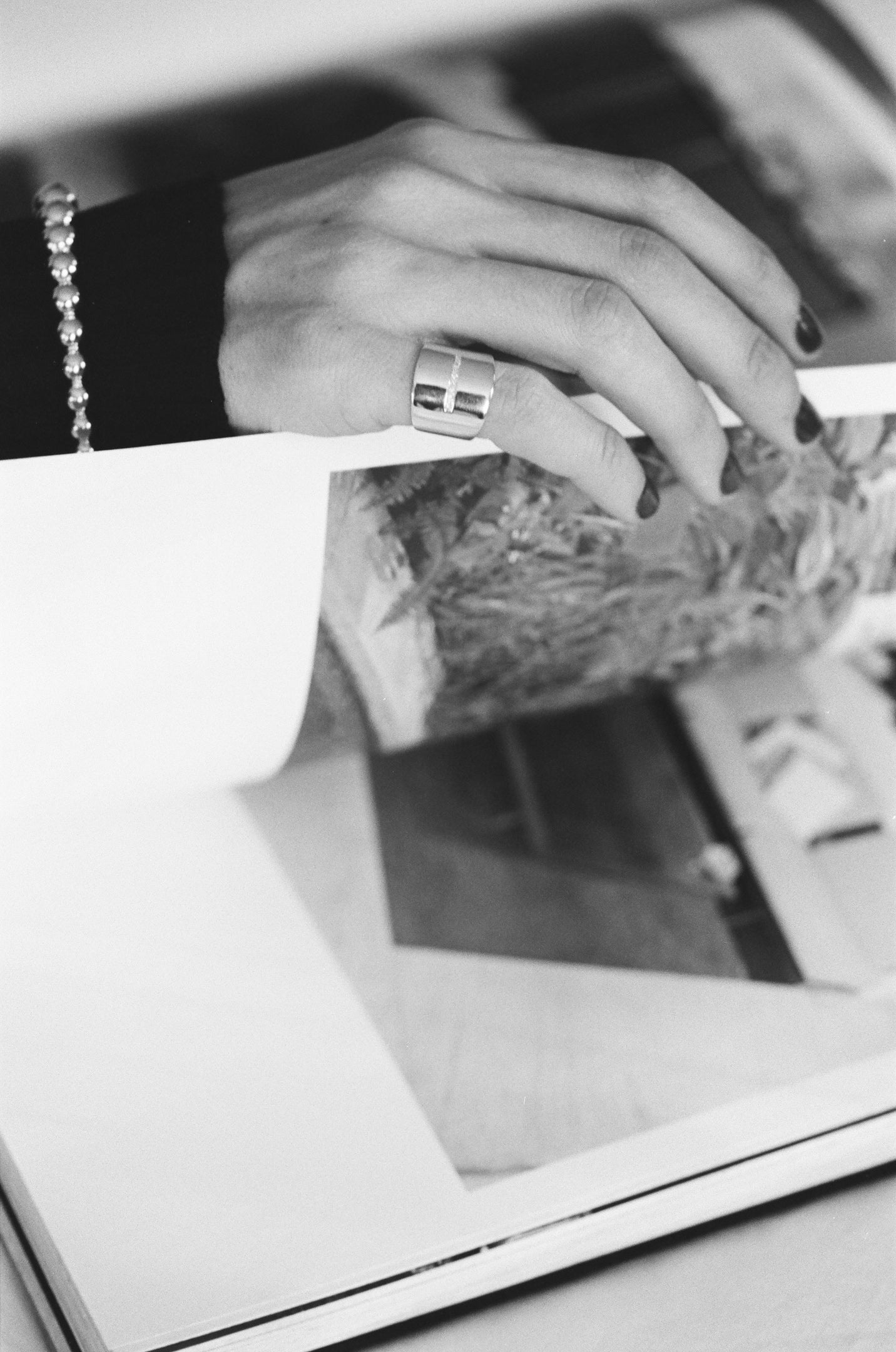 Cigar Band Ring with Row of White Pavé Diamonds - Gabriela Artigas + CO