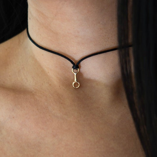 Double Beam Link on Silky Cord Necklace - Gabriela Artigas