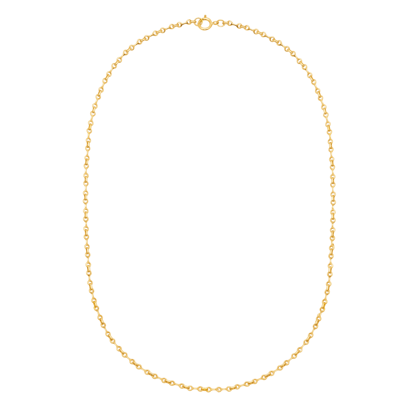 Gabriela Artigas & Co Mini Double Beam Chain Necklace — solid 14K yellow gold — spring connector — white background