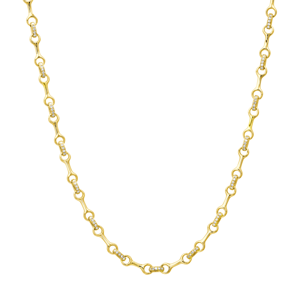Fine 10 MM Double Beam Chain Necklace with Pave Connectors - Gabriela Artigas + CO