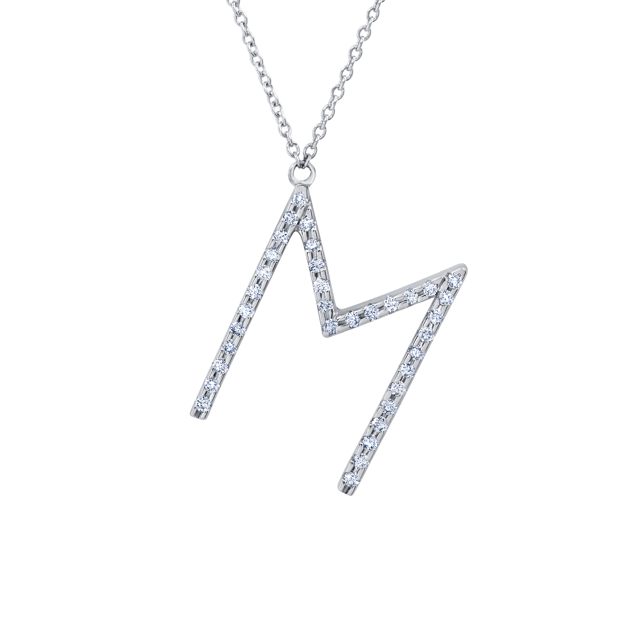 Alphabet with White Pavé Diamonds Necklace - Gabriela Artigas + CO