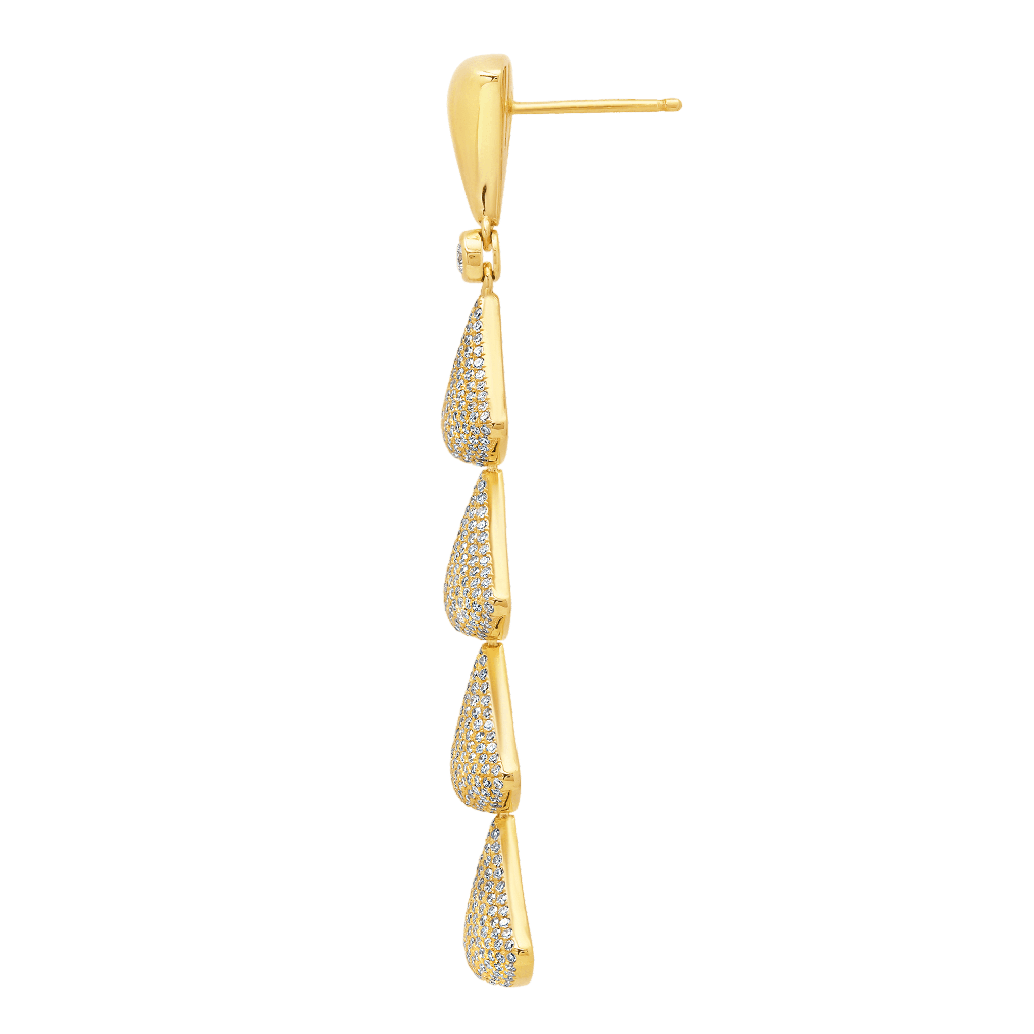 Apse Chain Earrings with White Pavé Diamonds - Gabriela Artigas + CO