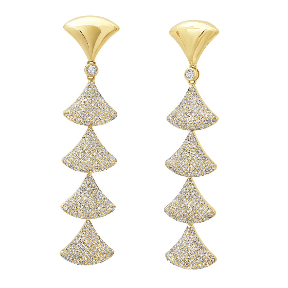 Apse Chain Earrings with White Pavé Diamonds - Gabriela Artigas + CO
