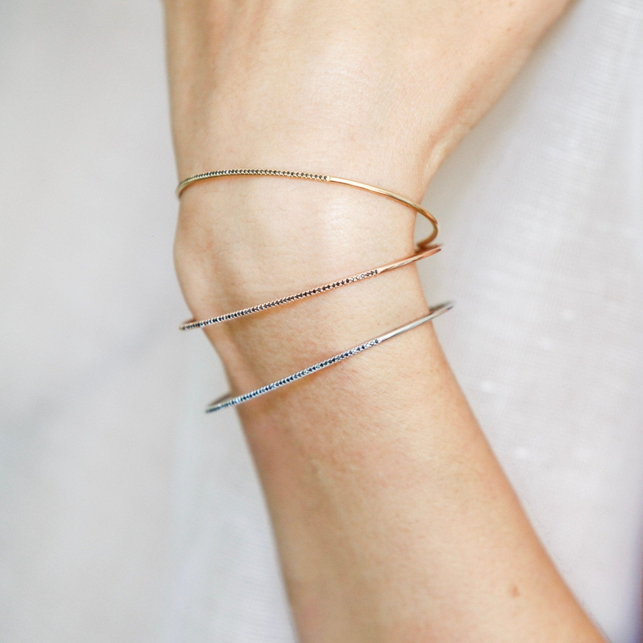 Axis Cuff with Black Pavé Diamonds - Gabriela Artigas + CO