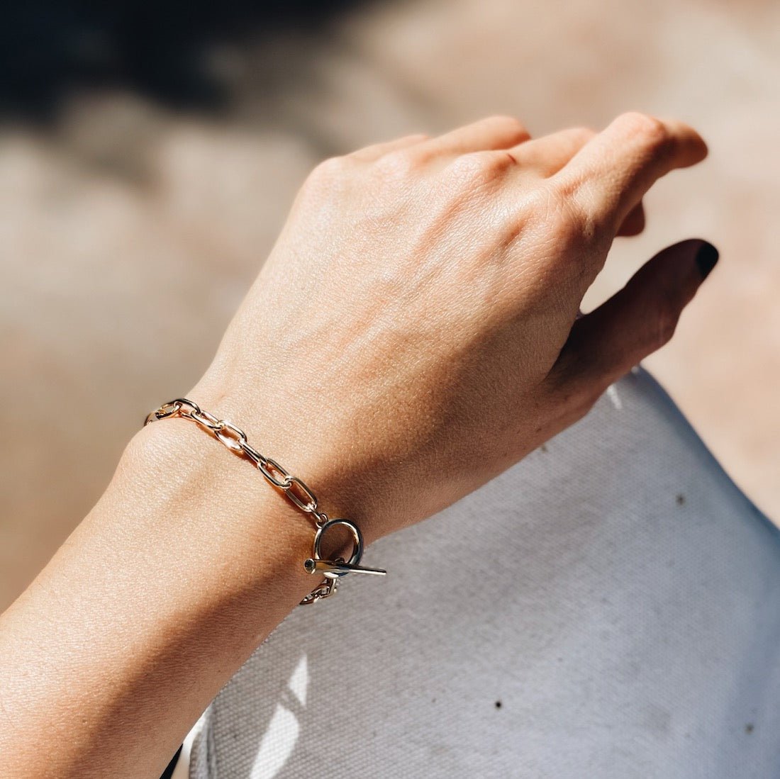 Baby Rectangular Chain Bracelet with Tusk Clasp - Gabriela Artigas + CO
