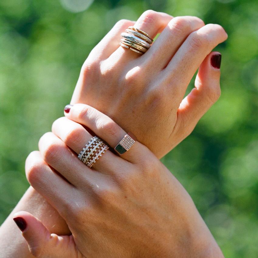 Bolt Ring with White Pavé Diamonds - Gabriela Artigas + CO