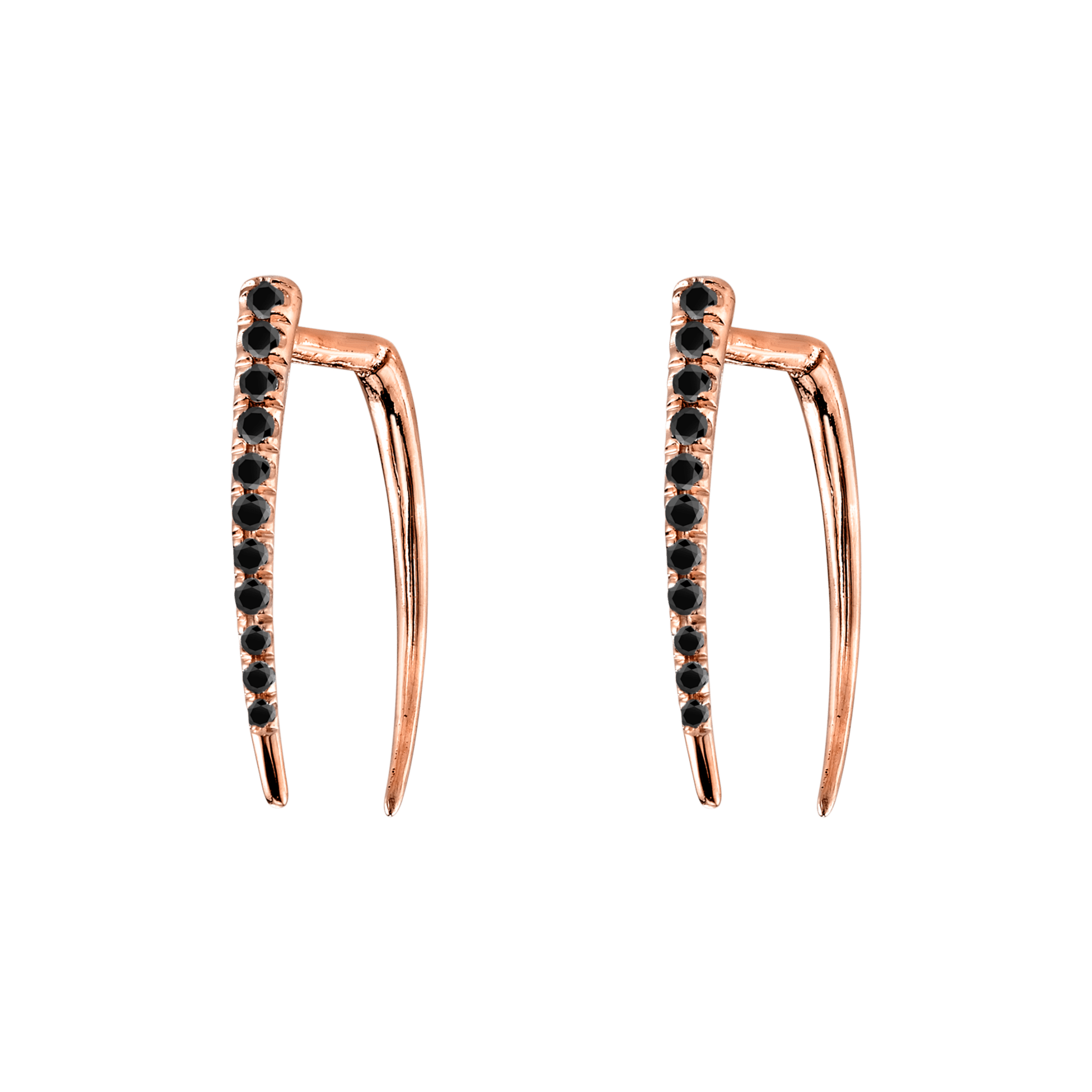Classic Infinite Tusk Earring with Black Pavé Diamonds - Gabriela Artigas + CO