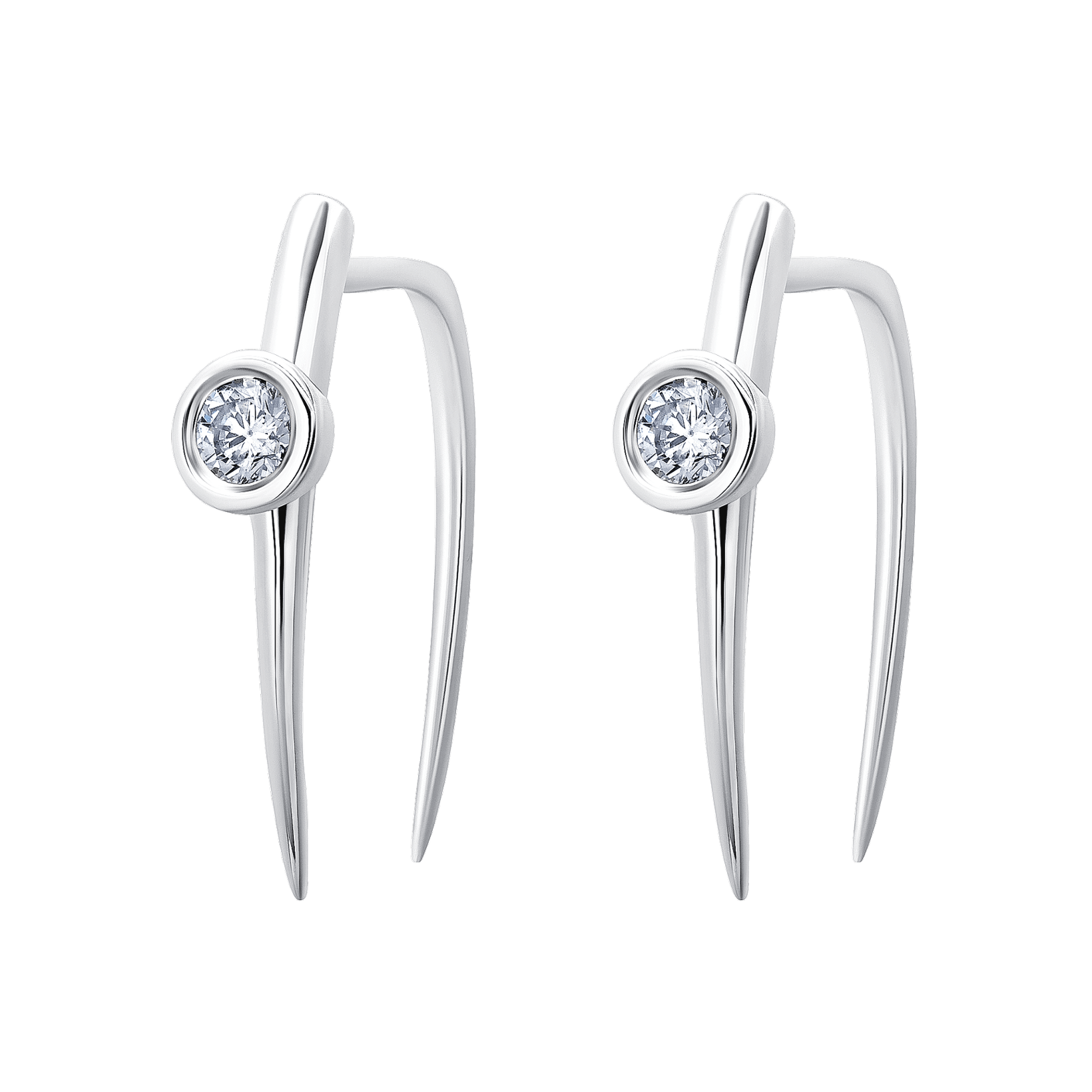 Classic Infinite Tusk Earring with Floating Diamond - Gabriela Artigas + CO
