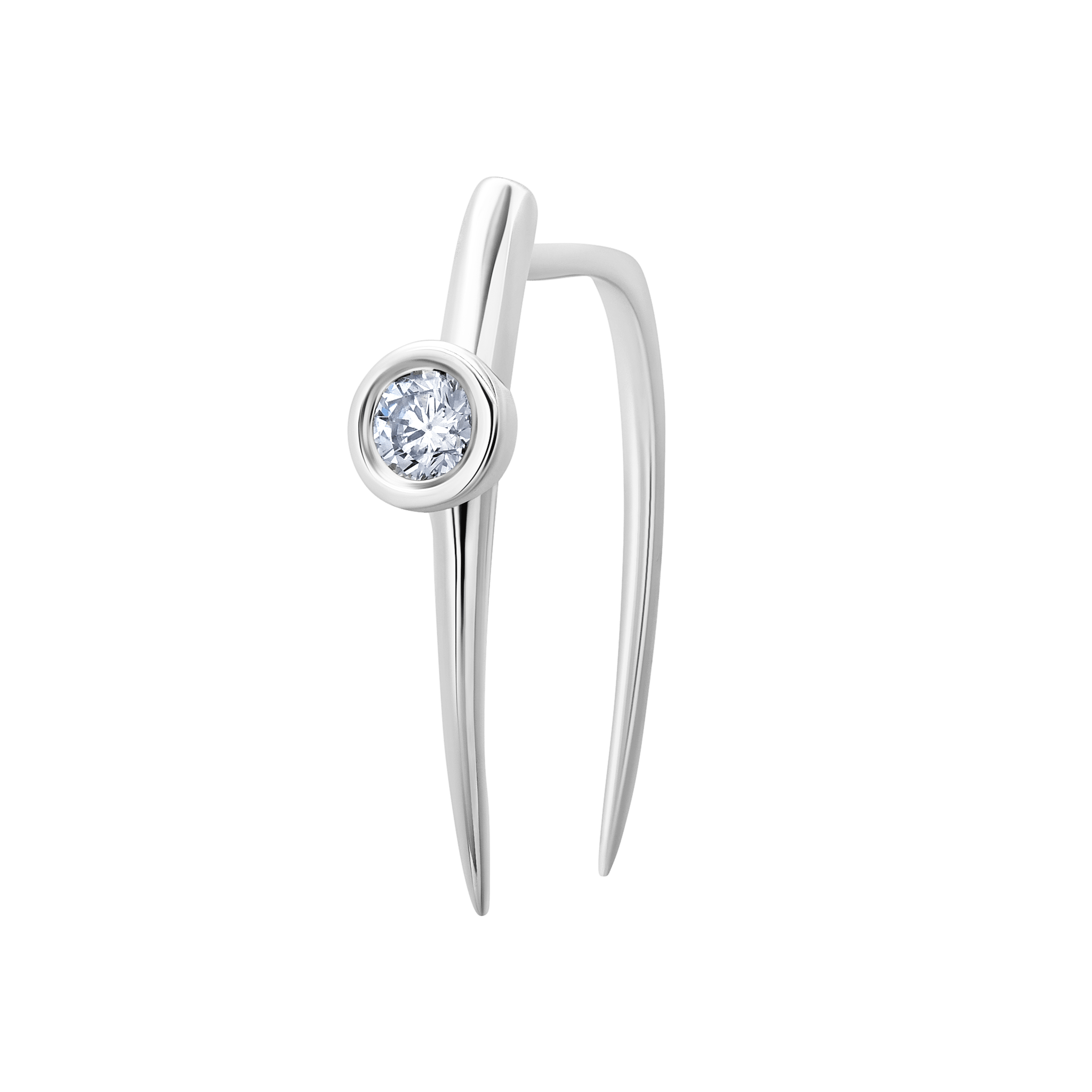 Classic Infinite Tusk Earring with Floating Diamond - Gabriela Artigas + CO