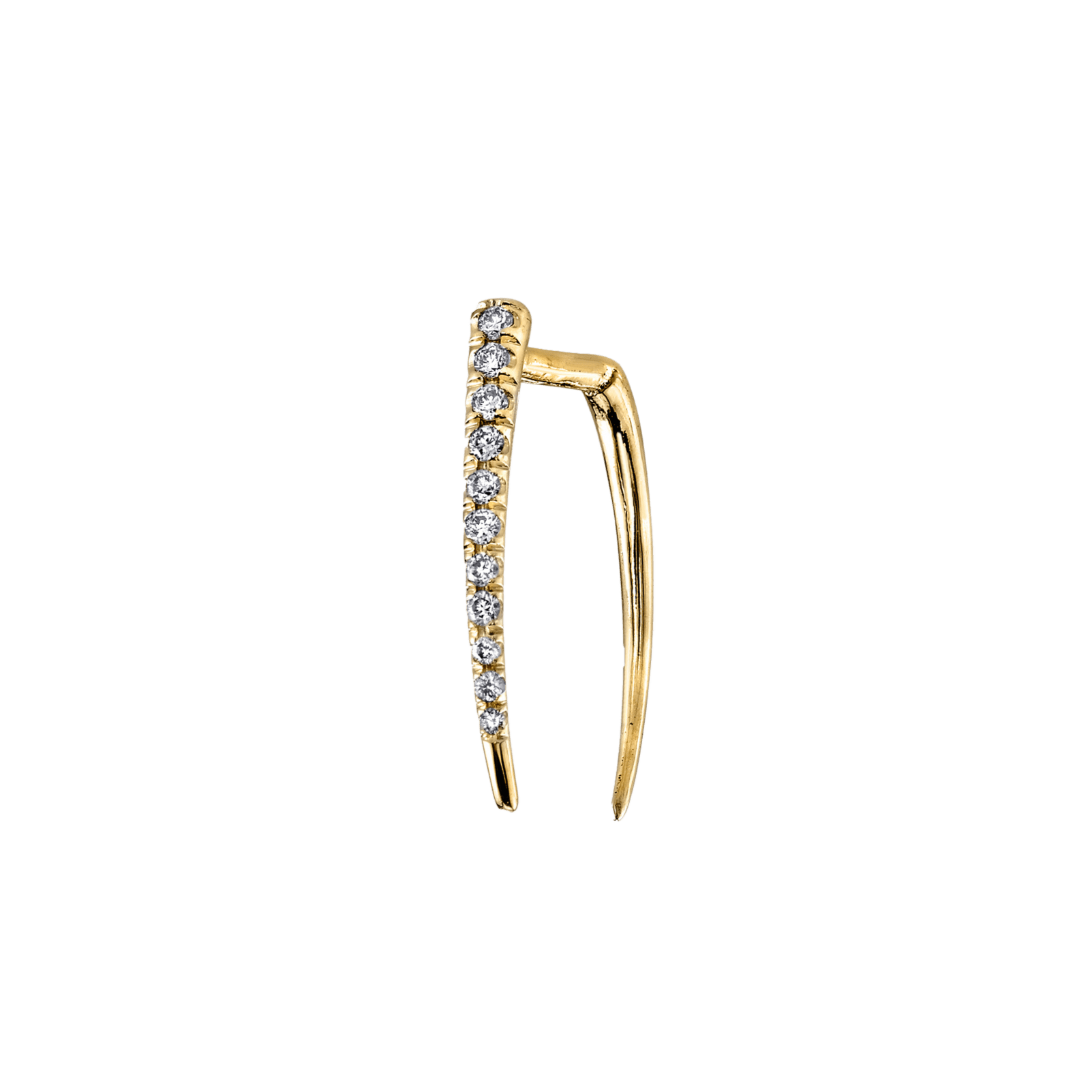 Classic Infinite Tusk Earring with White Pavé Diamonds - Gabriela Artigas + CO