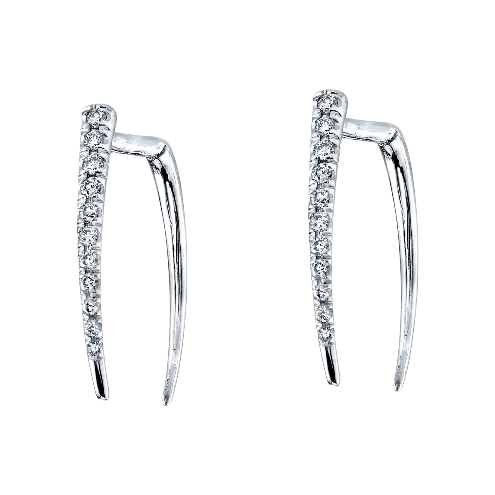 Classic Infinite Tusk Earring with White Pavé Diamonds - Gabriela Artigas + CO