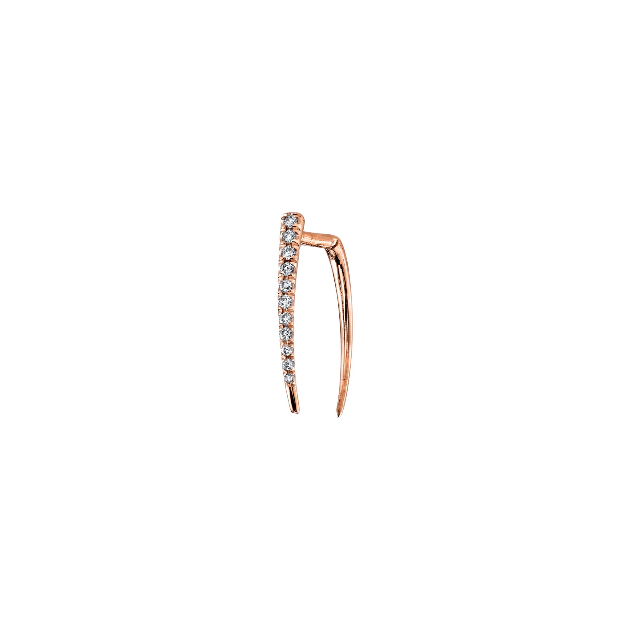 Classic Infinite Tusk Earring with White Pavé Diamonds - Gabriela Artigas + CO