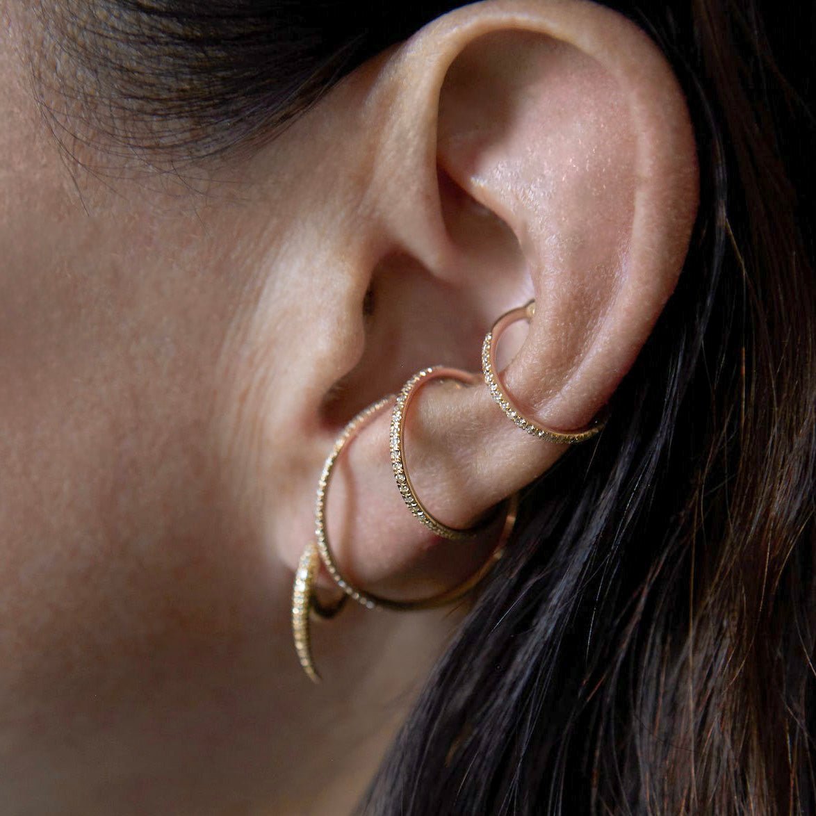 Disc Ear Cuff with White Pavé Diamonds - Gabriela Artigas + CO