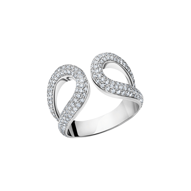 Double Beam Ring with Double Side White Pave Diamonds - Gabriela Artigas + CO
